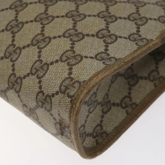 GUCCI GG Plus Supreme Clutch Bag PVC Beige 97 01 037 Auth am8392 - Picture 4 of 16